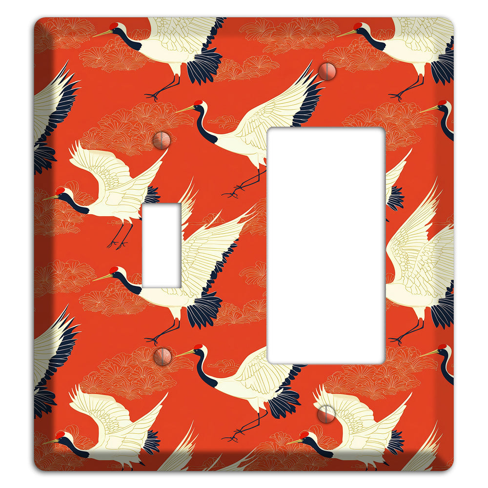 Vermillion Crane Flight Toggle / Rocker Wallplate