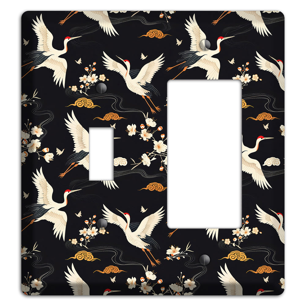 Obsidian Crane Nocturne Toggle / Rocker Wallplate