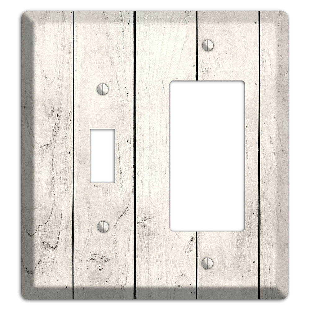Whitewashed Planks Toggle / Rocker Wallplate