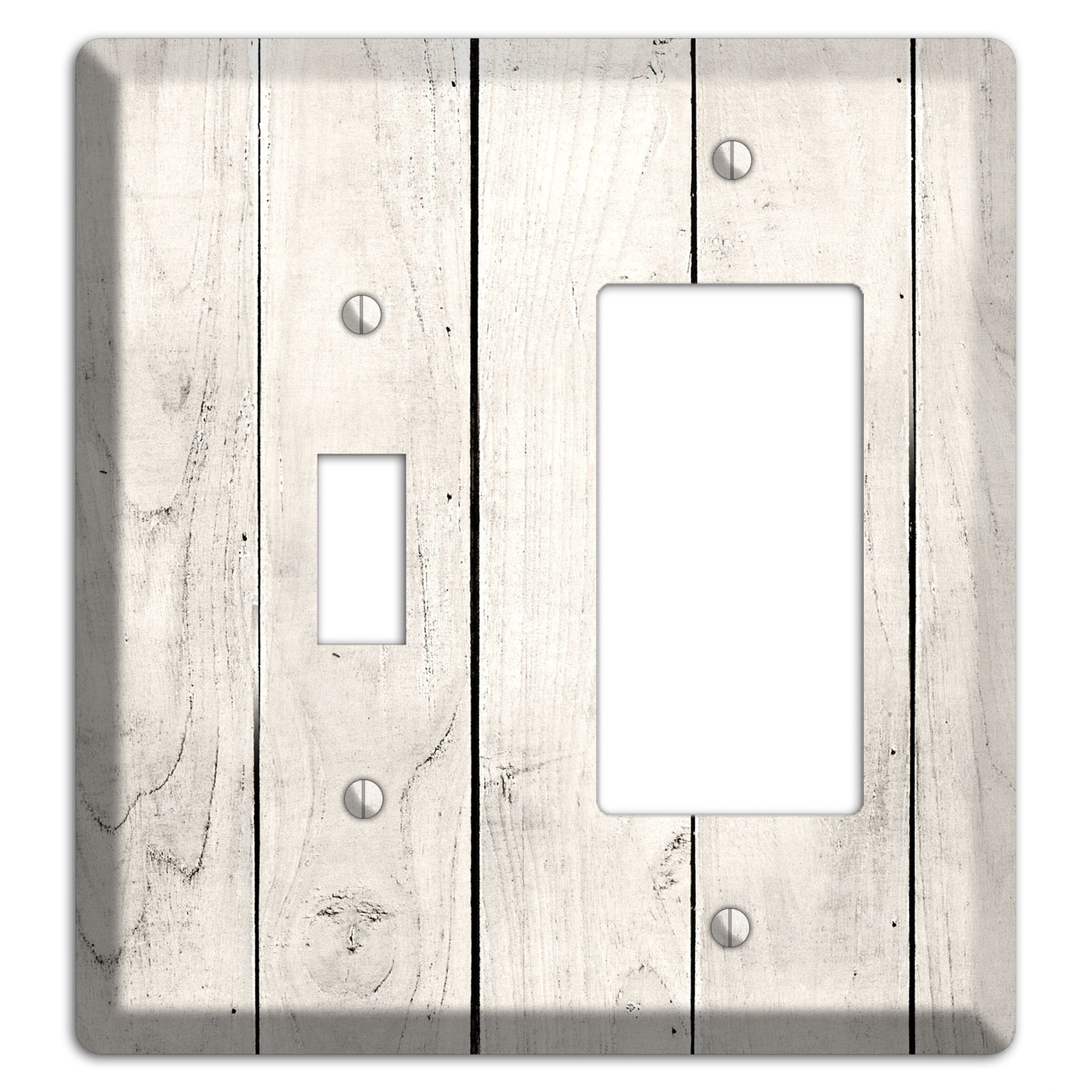 Whitewashed Planks Toggle / Rocker Wallplate