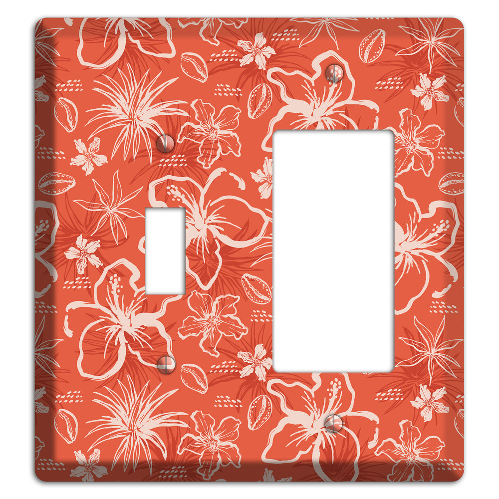 Coral Hibiscus Reverie Toggle / Rocker Wallplate