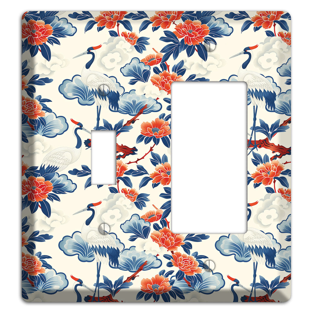 Peony & Crane Fete Toggle / Rocker Wallplate