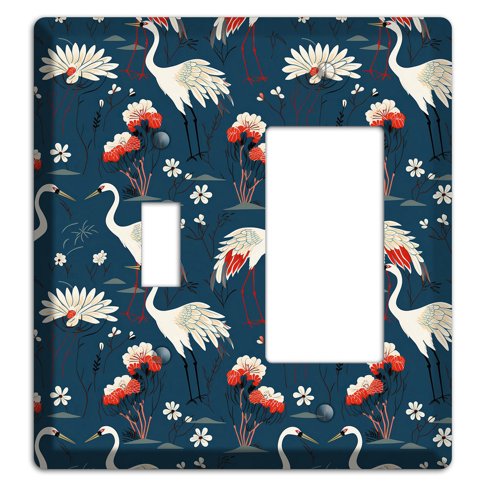 Sapphire Crane Meadow Toggle / Rocker Wallplate