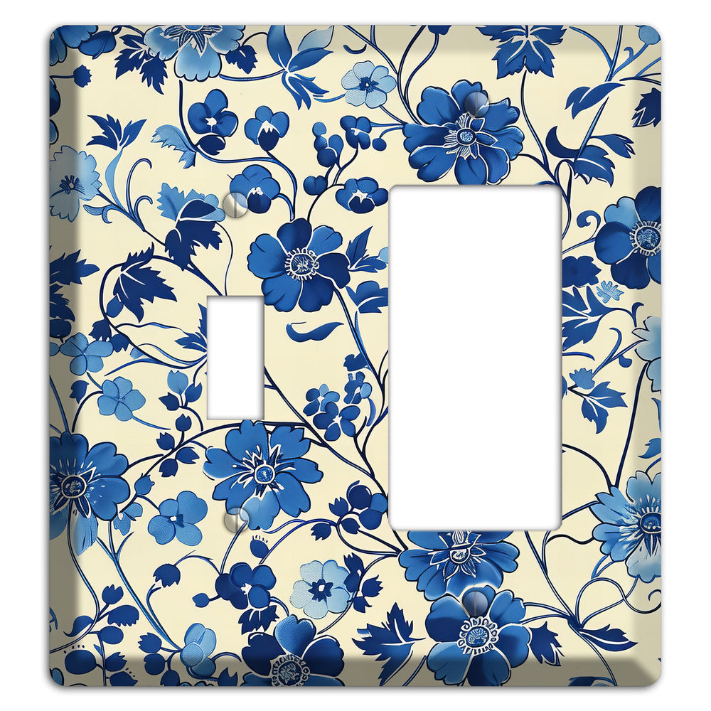 Porcelain Garden Riot Toggle / Rocker Wallplate