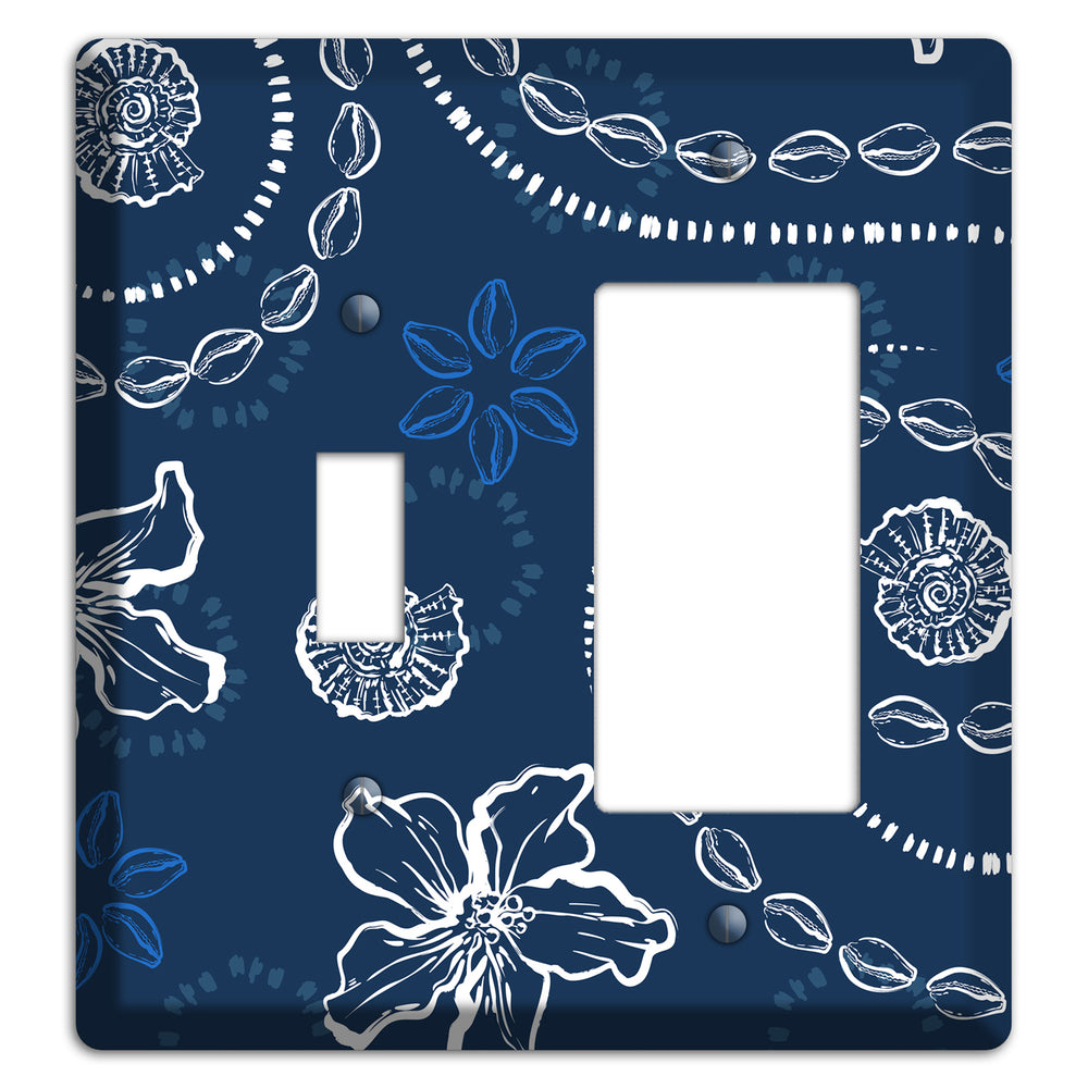 Indigo Cowrie Spiral Toggle / Rocker Wallplate