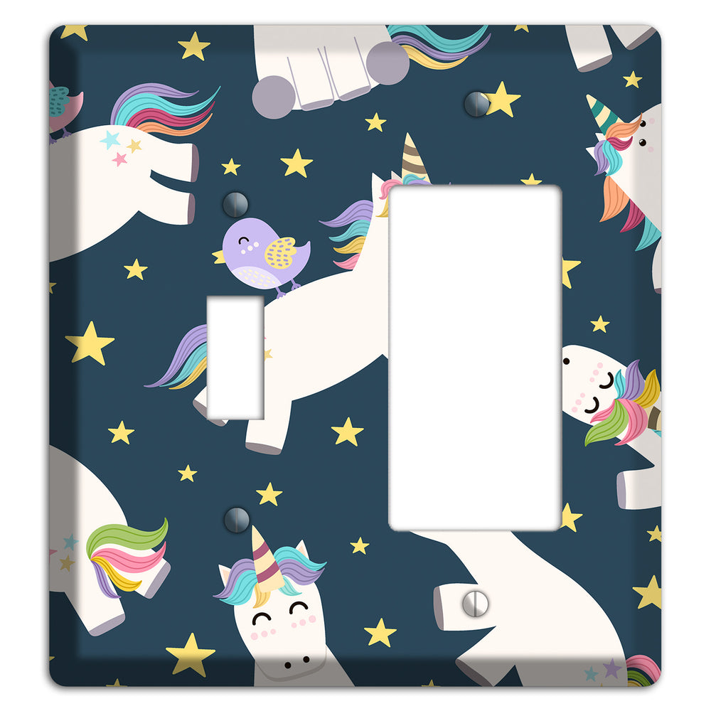 Dreamy Night Unicorns Toggle / Rocker Wallplate