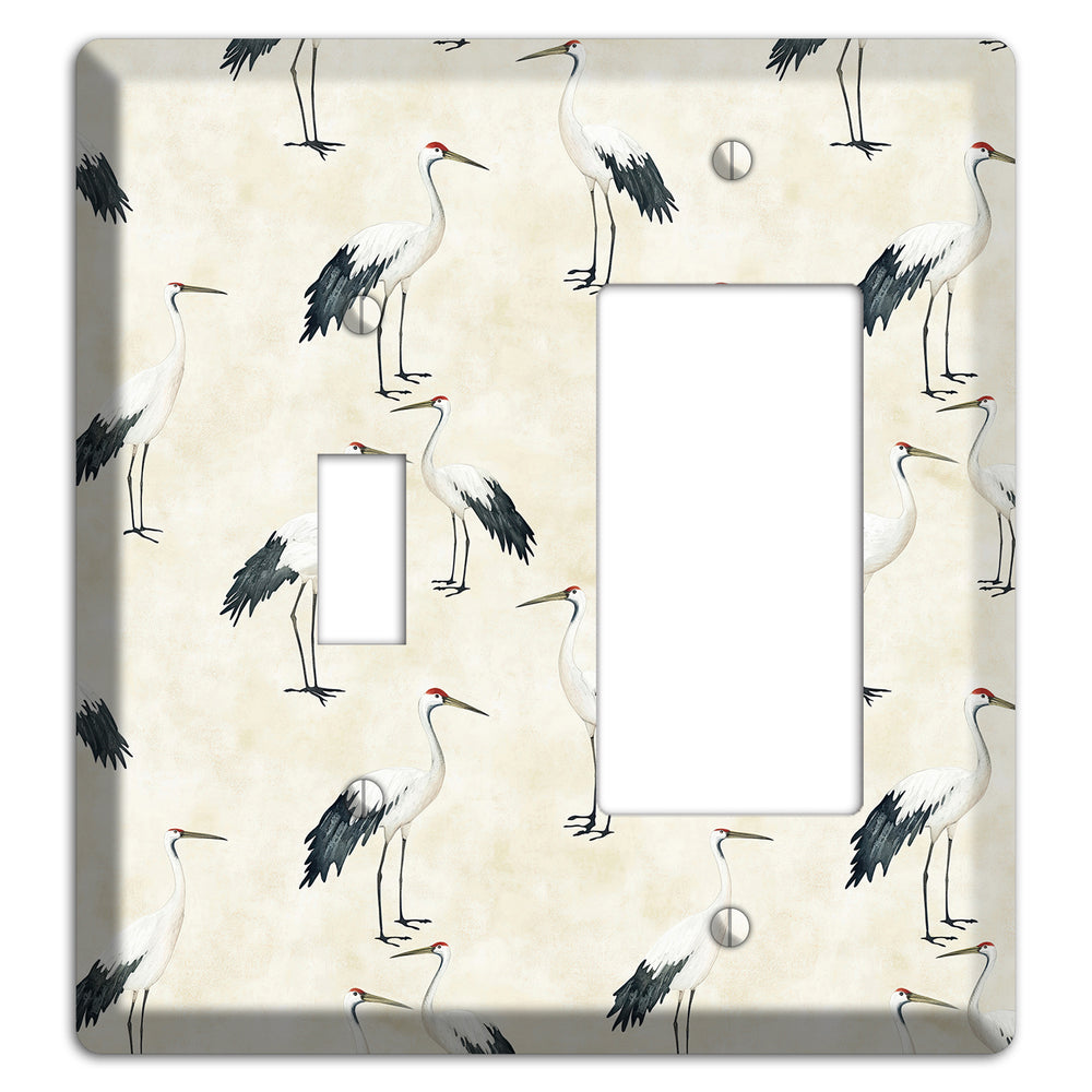Pearl Crane Garden Toggle / Rocker Wallplate