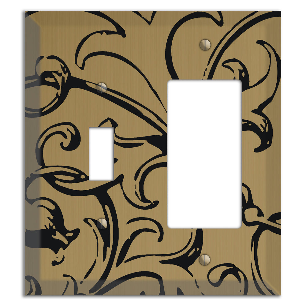 Tower Gold Baroque Scroll Toggle / Rocker Wallplate