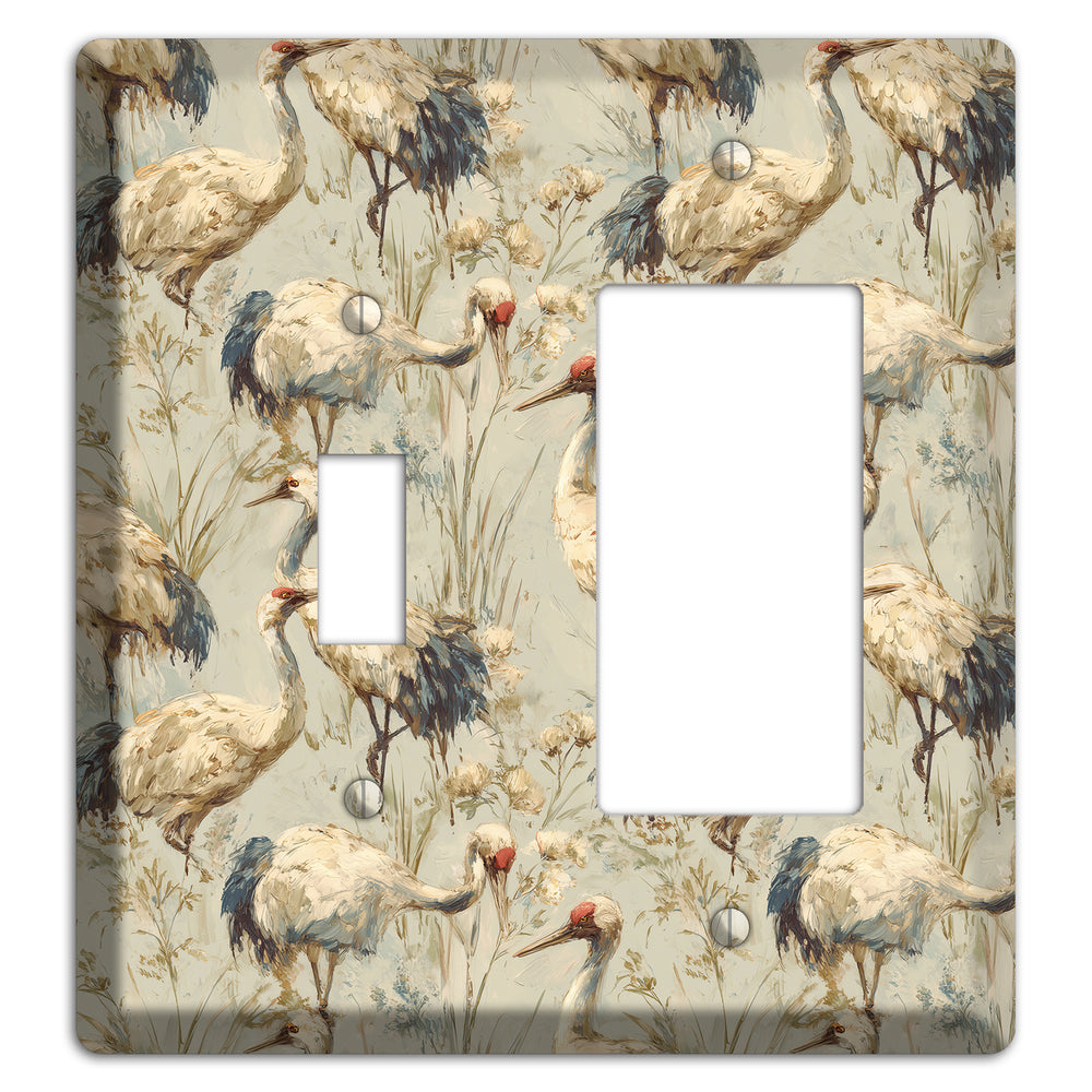 Driftwood Crane Marsh Toggle / Rocker Wallplate