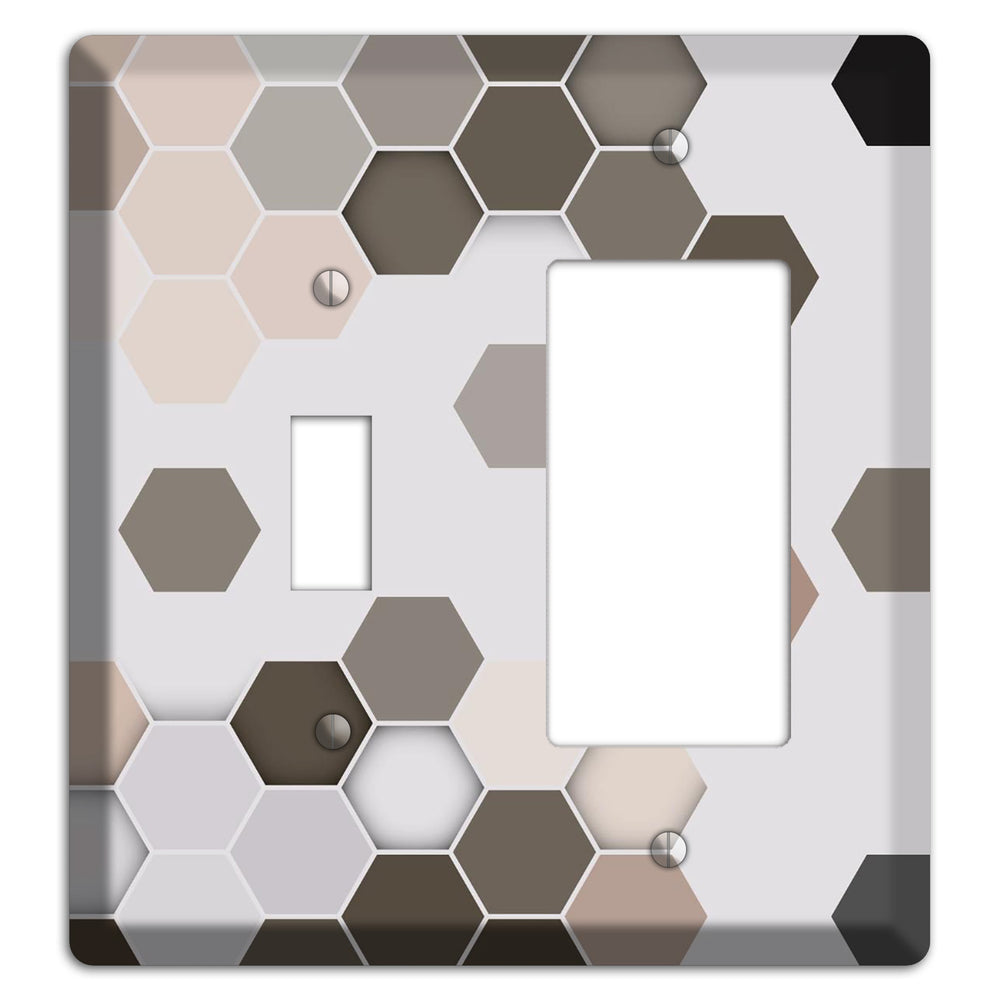 Hex Grid ‚Äì Cool Slate Toggle / Rocker Wallplate