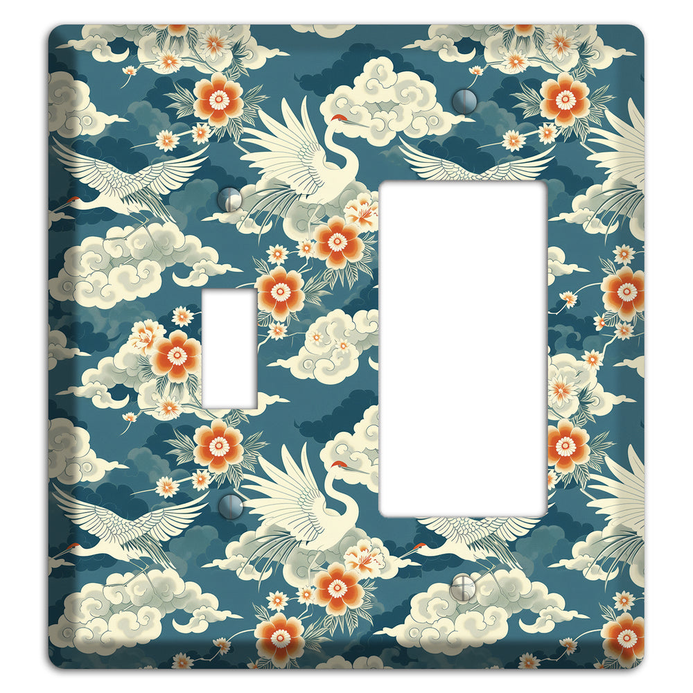Teal Crane Ascendant Toggle / Rocker Wallplate