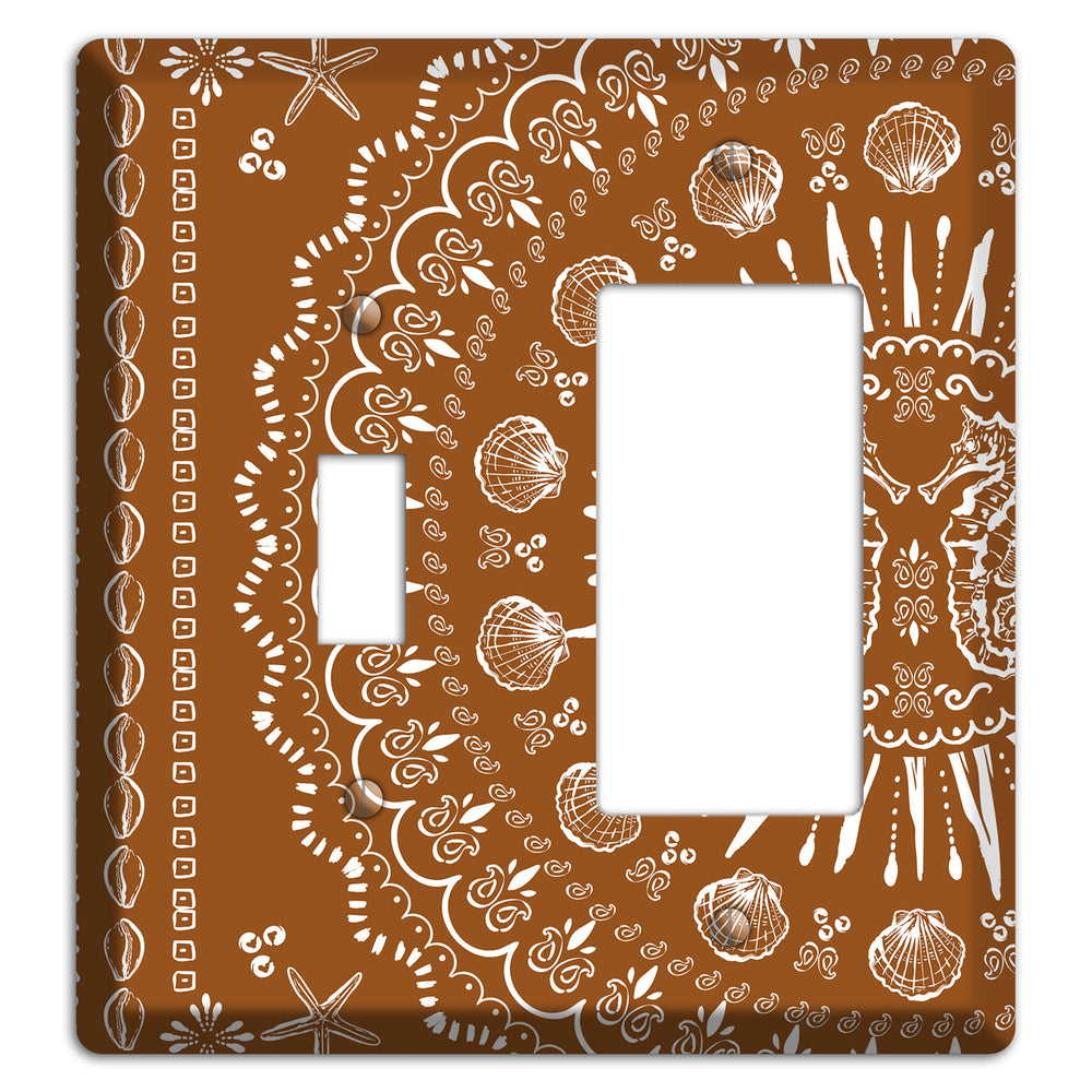 Russet Seahorse Mandala Toggle / Rocker Wallplate