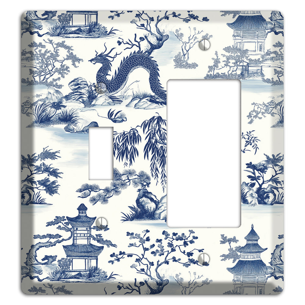 Dragon & Pagoda Toggle / Rocker Wallplate