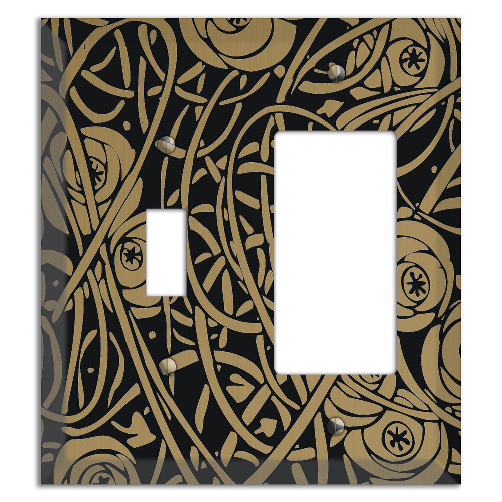 Tower Gold Vine Eyes Toggle / Rocker Wallplate