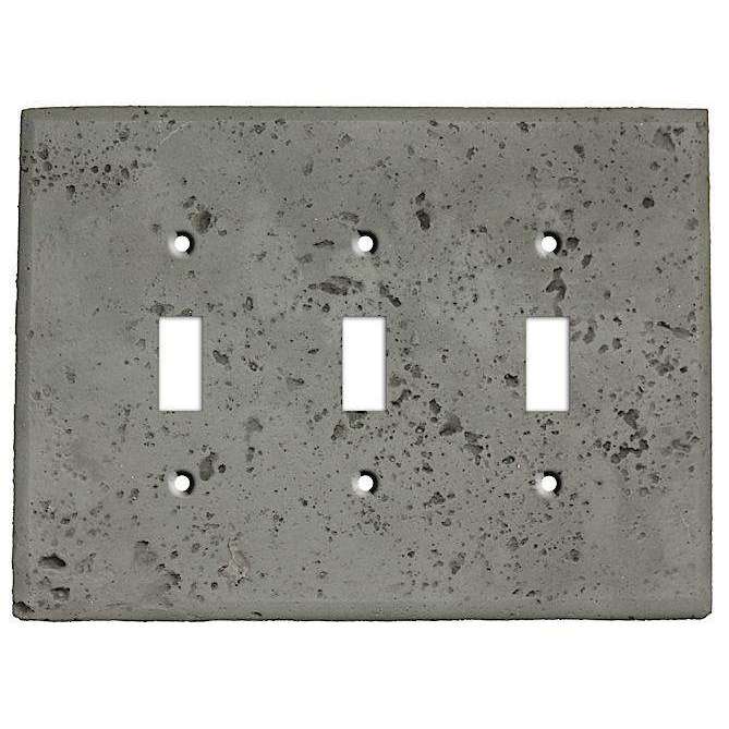 Dark Gray Stone Triple Toggle Switchplate