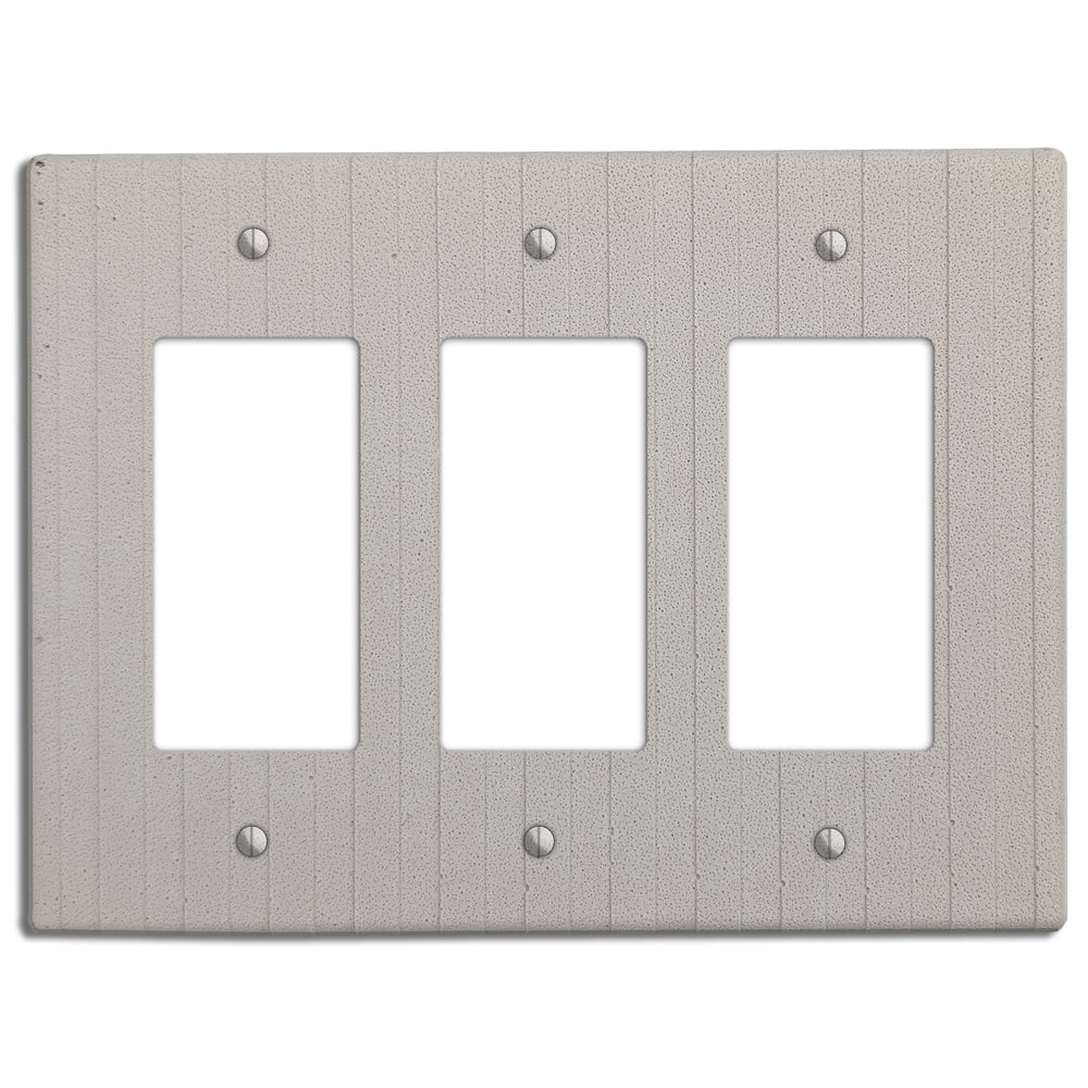 White Boho Stripes Triple Rocker Cover Plate