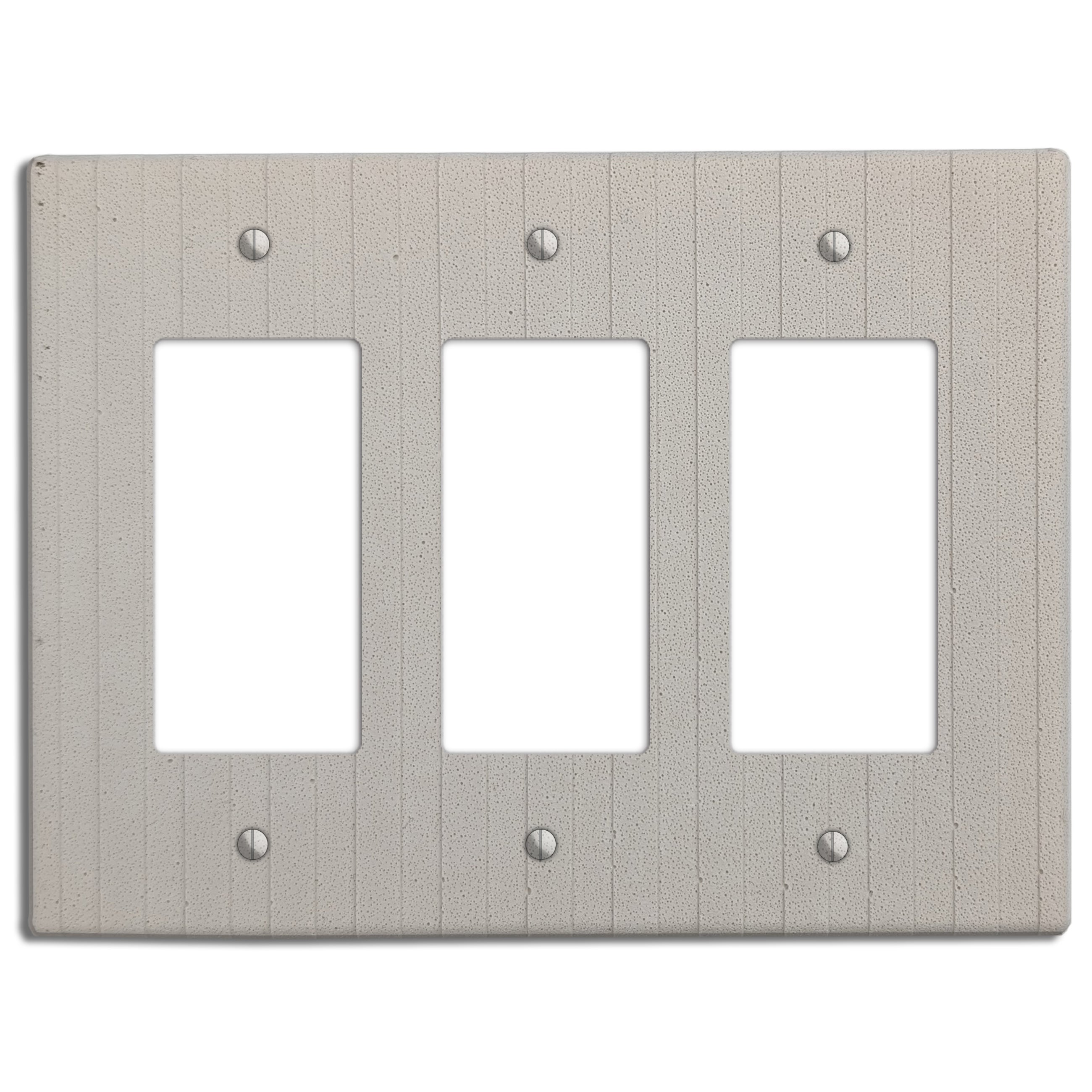 White Boho Stripes Triple Rocker Cover Plate