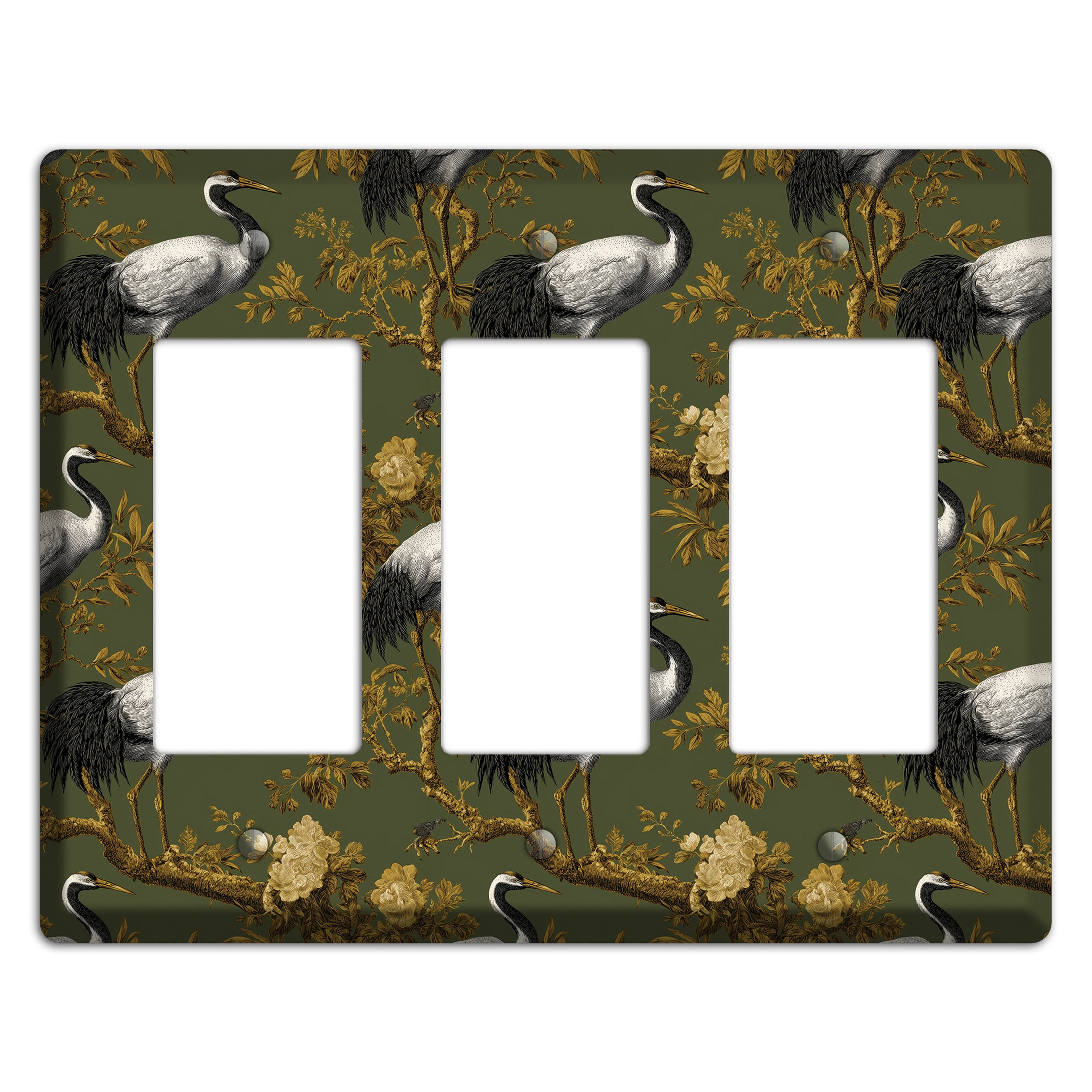 Olive Toile Sanctuary 3 Rocker Wallplate