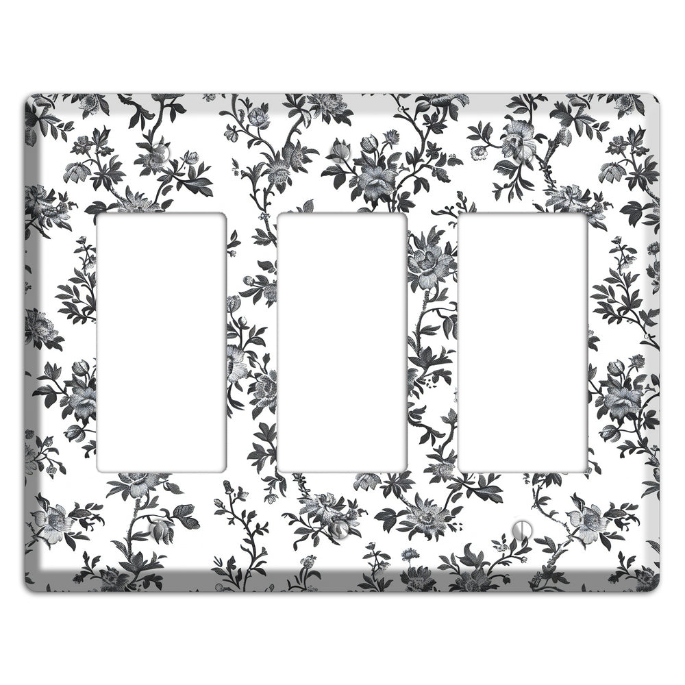 Ink & Ivory Trellis 3 Rocker Wallplate