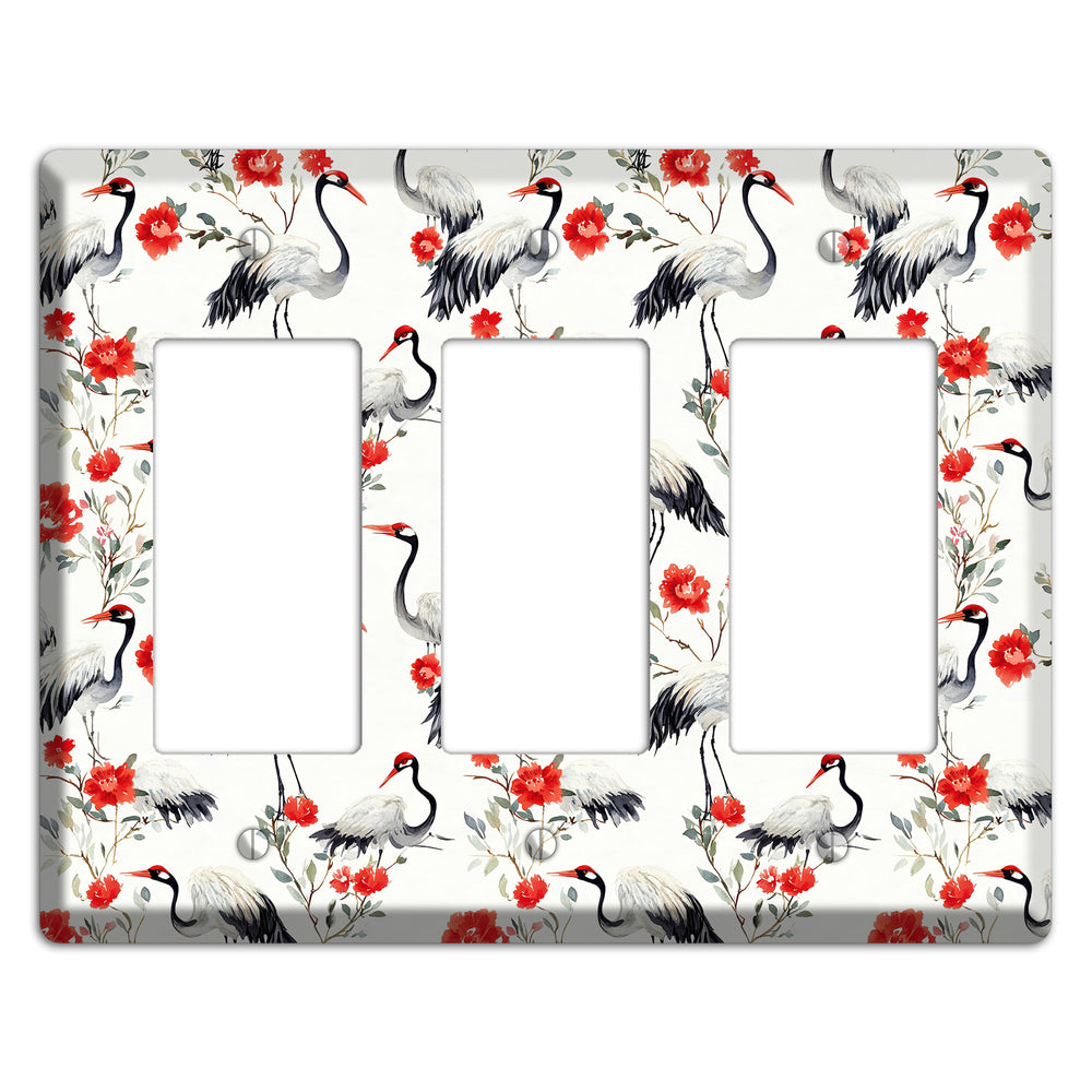Scarlet Plume Garden 3 Rocker Wallplate