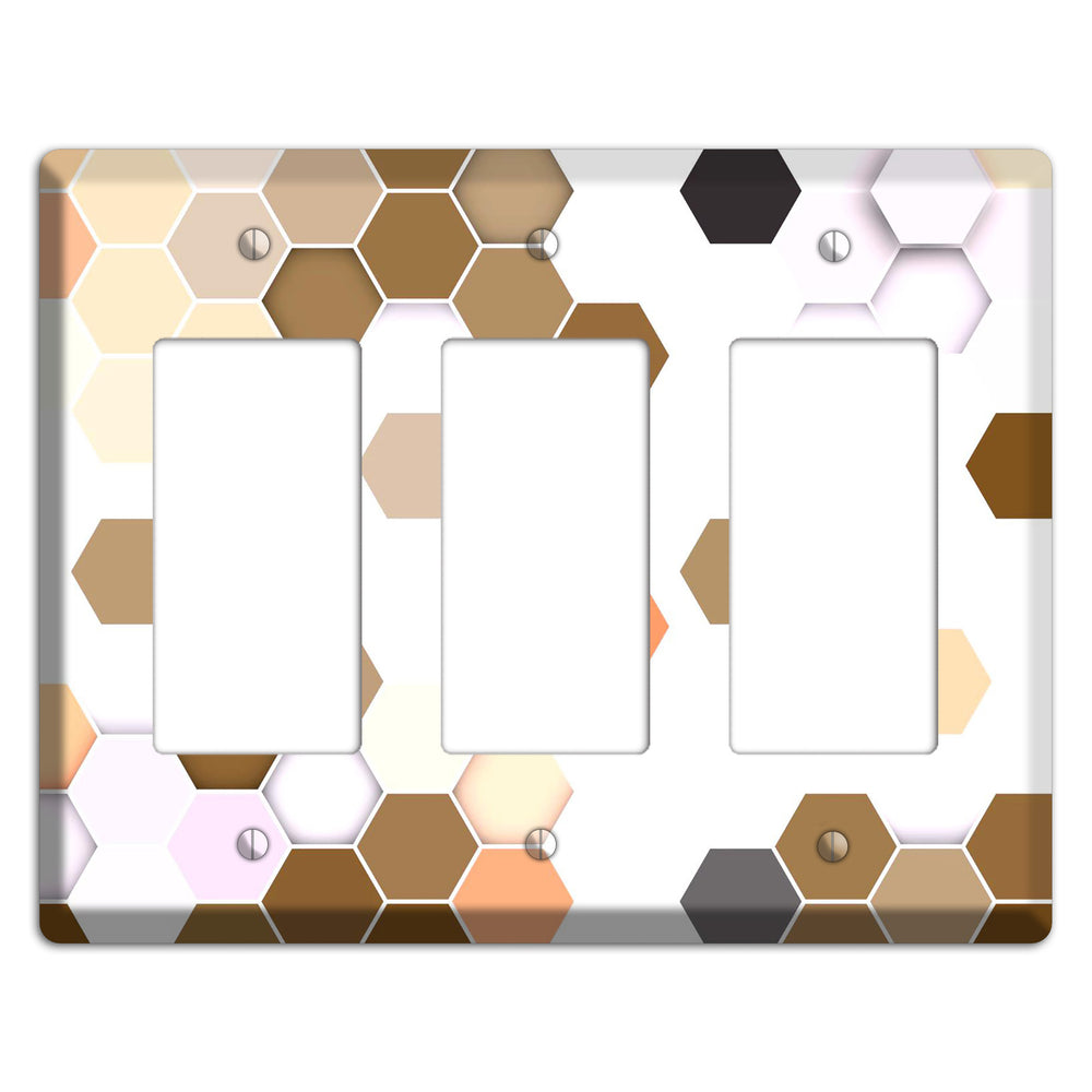 Hex Grid ‚Äì Sunset Terracotta 3 Rocker Wallplate
