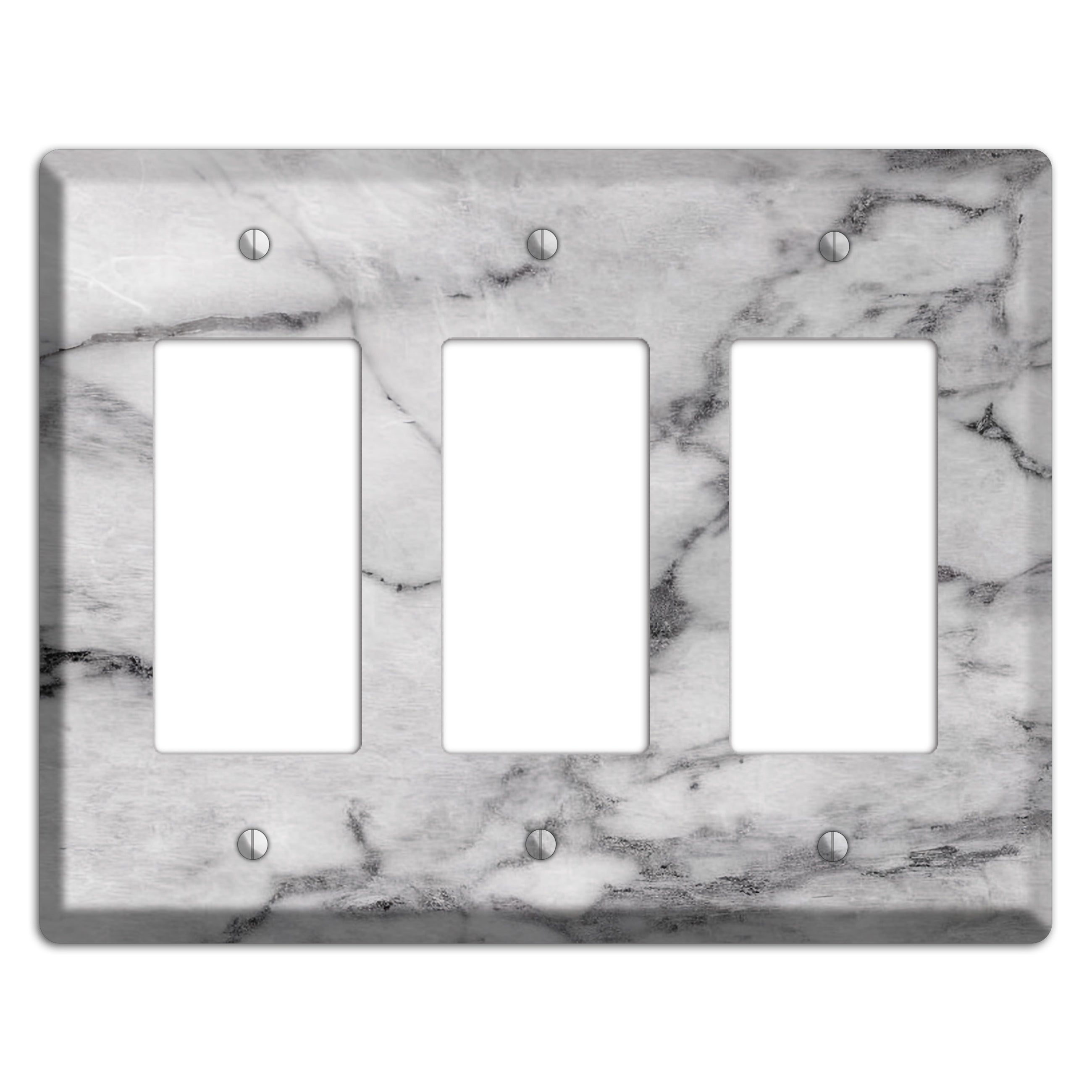 Gray and White Marble 3 Rocker Wallplate