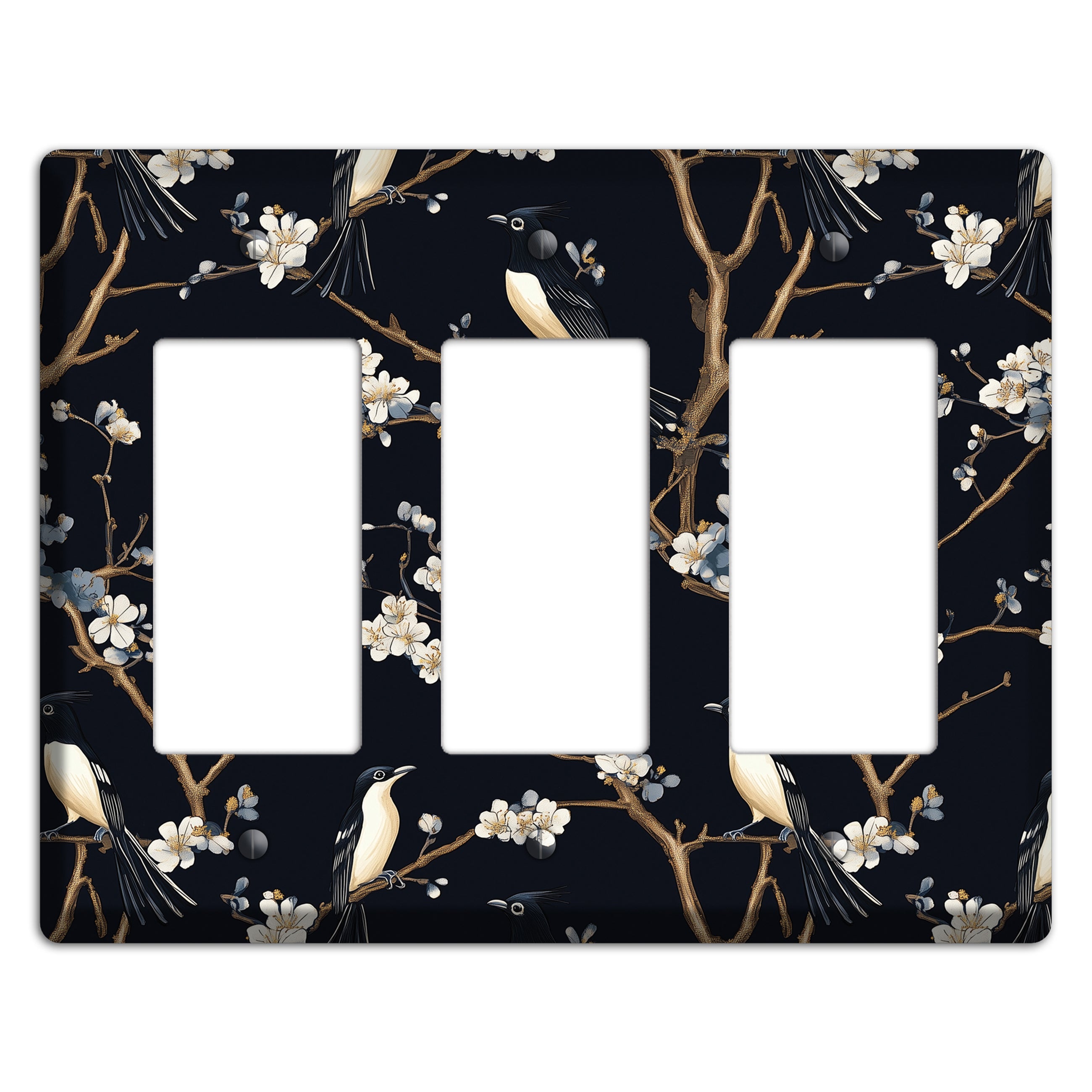 Plum Blossom Vigil 3 Rocker Wallplate