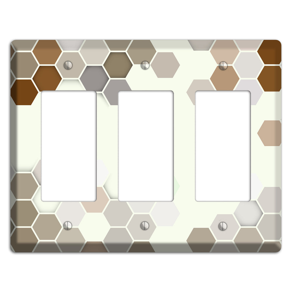 Earth-Toned Honeycomb Mosaic 3 Rocker Wallplate