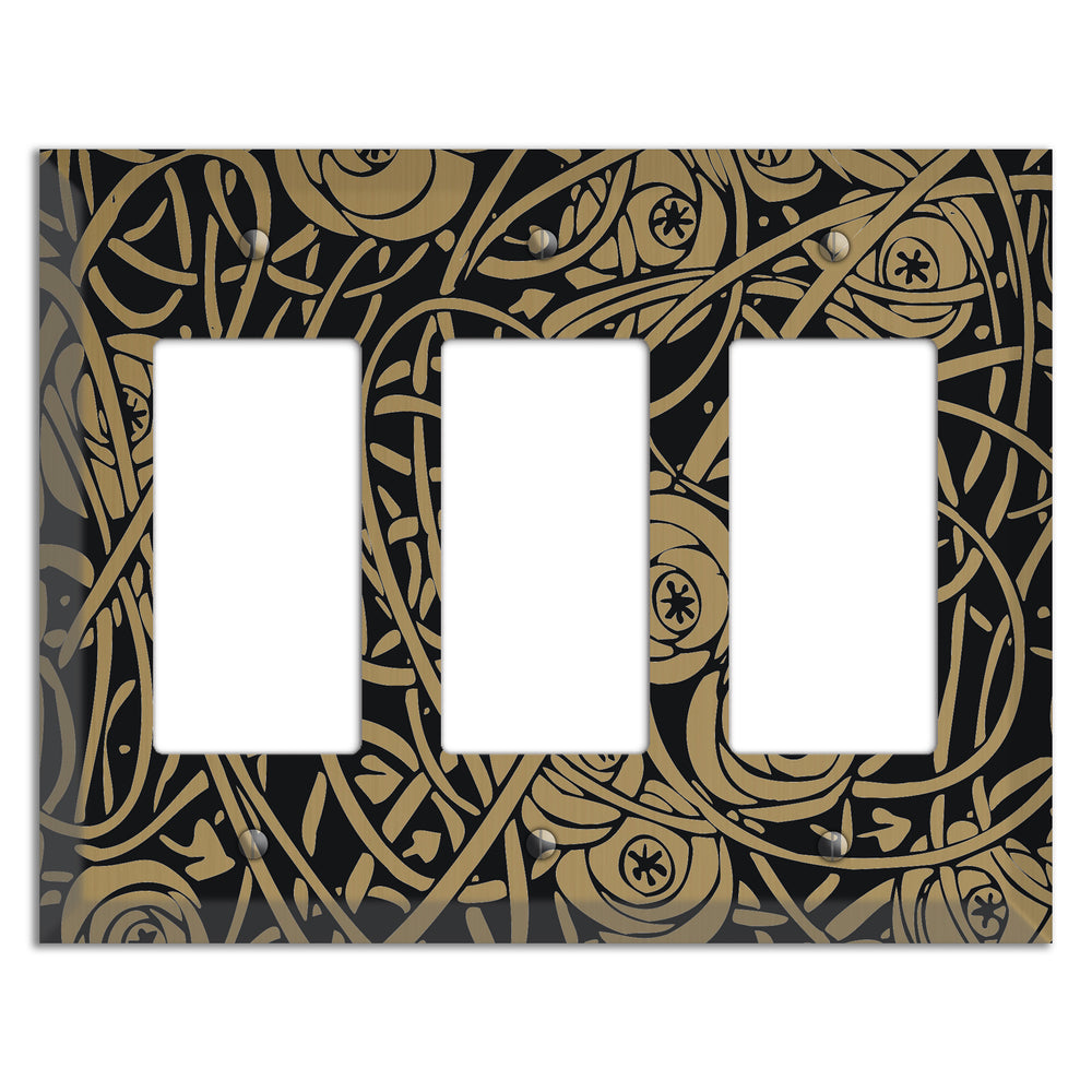 Tower Gold Serpent Bloom 3 Rocker Wallplate