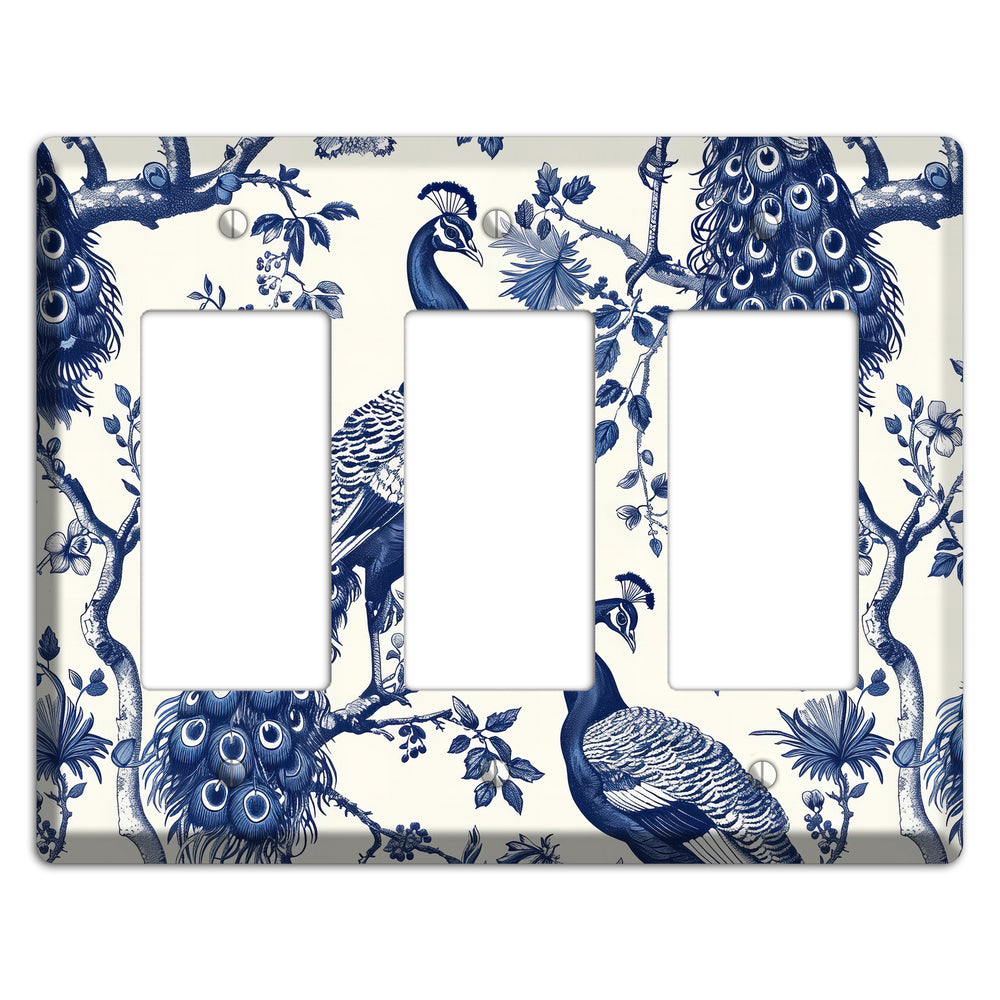 Peacock & Bough 3 Rocker Wallplate