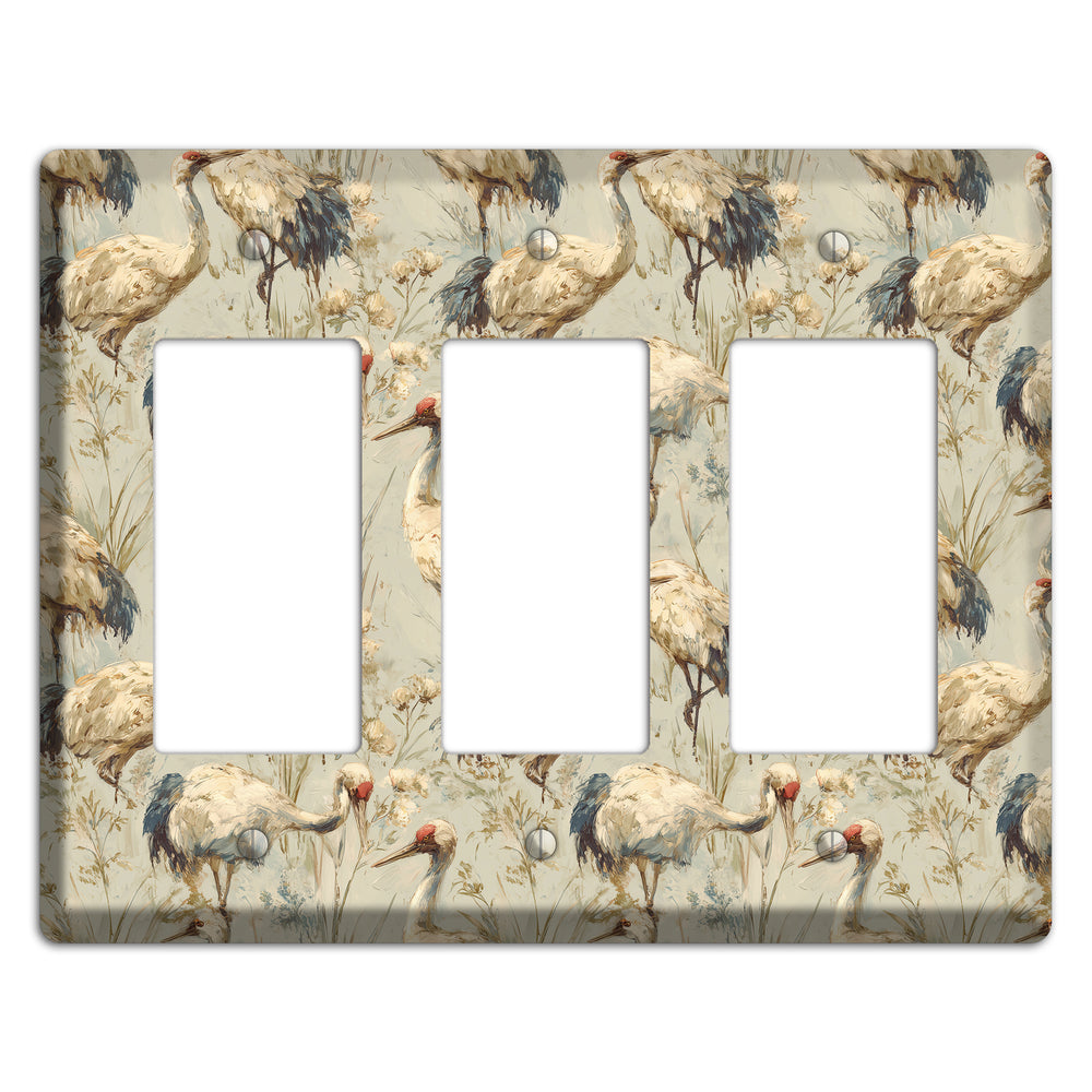 Driftwood Crane Marsh 3 Rocker Wallplate