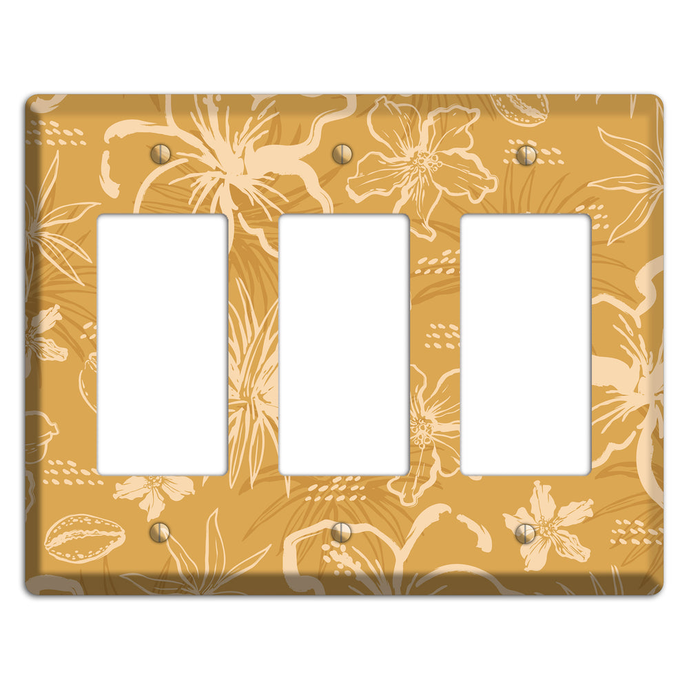 Golden Hibiscus Drift 3 Rocker Wallplate