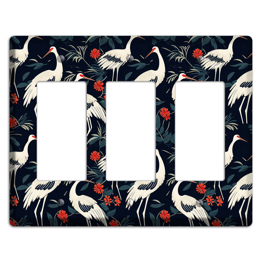 Midnight Plume Garden 3 Rocker Wallplate