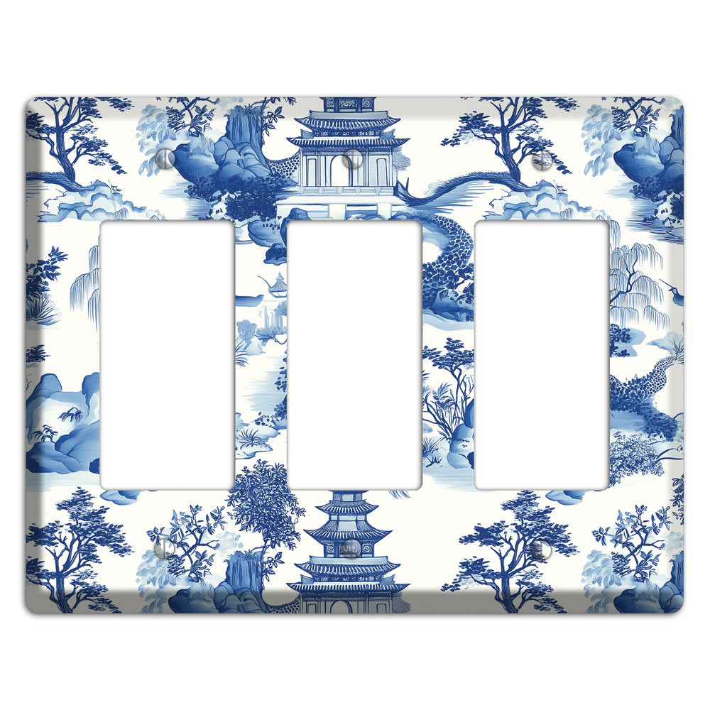 Willow & Pagoda 3 Rocker Wallplate