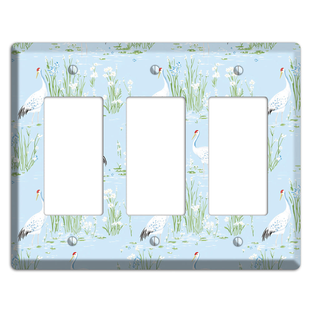 Azure Crane Sanctuary 3 Rocker Wallplate