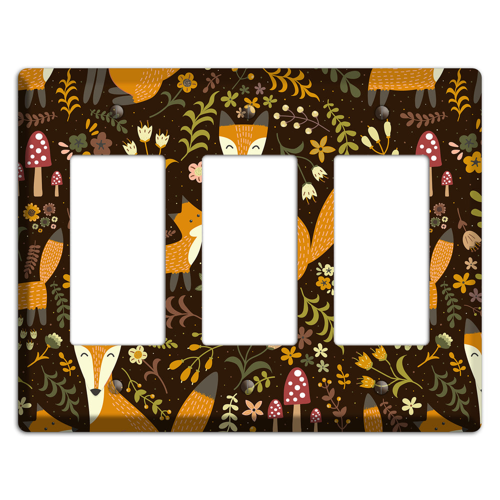 Fox Garden (Chocolate) 3 Rocker Wallplate