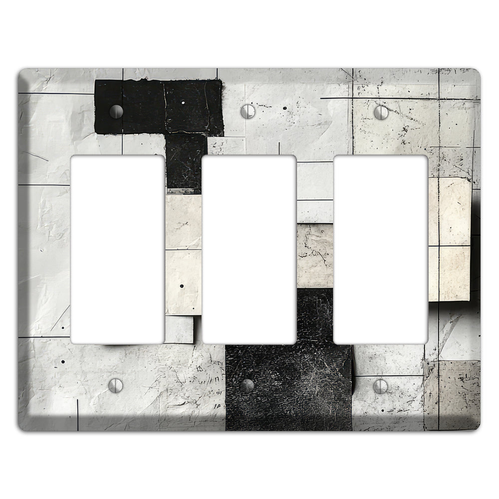 Torn Blueprint Collage 3 Rocker Wallplate