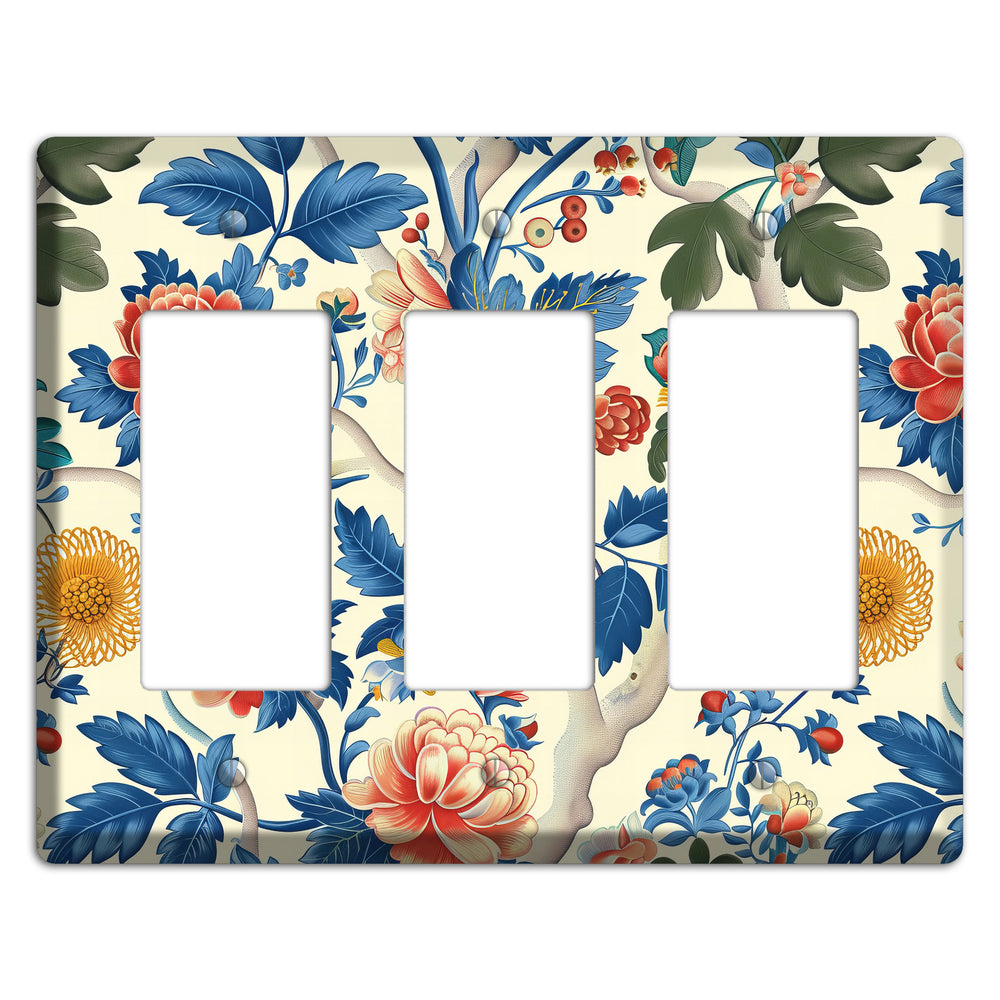 Porcelain Garden Riot 3 Rocker Wallplate