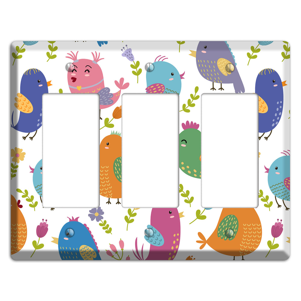 Jungle Chorus (White) 3 Rocker Wallplate