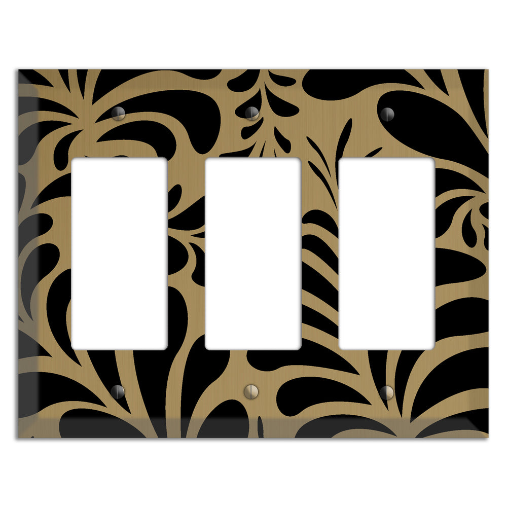 Tower Gold Jungle Fan 3 Rocker Wallplate