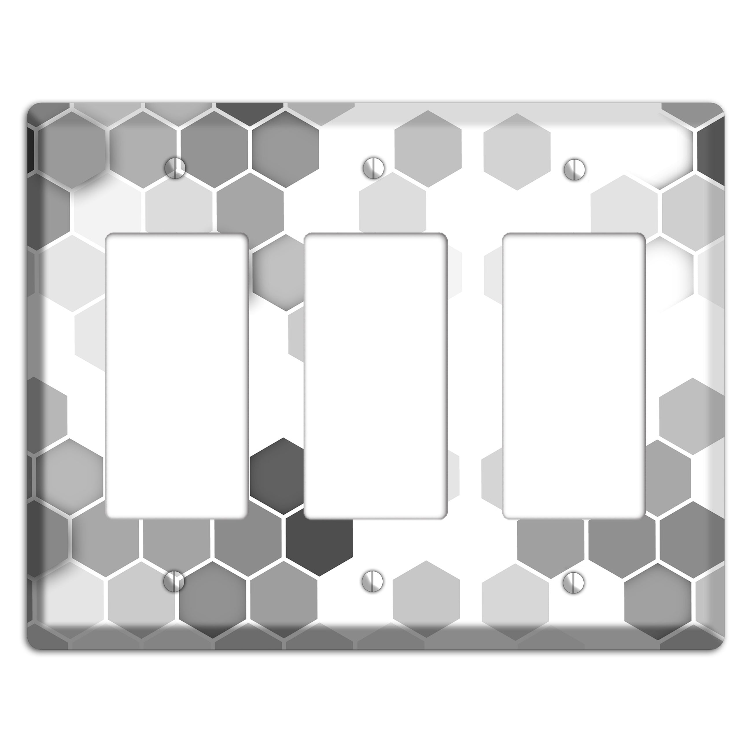 Monochrome Hexagon Tiling 3 Rocker Wallplate