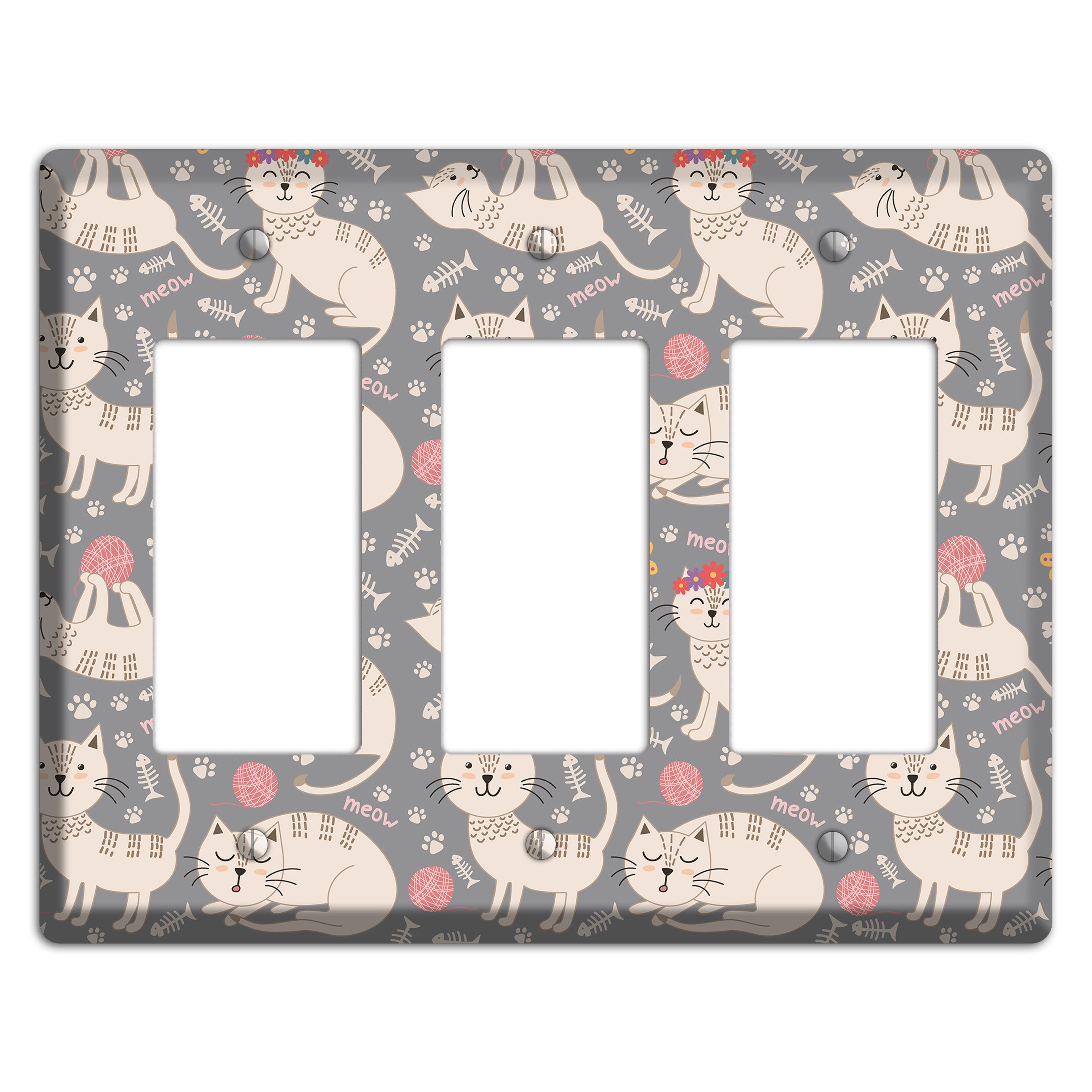 Meow Mix (Gray) 3 Rocker Wallplate