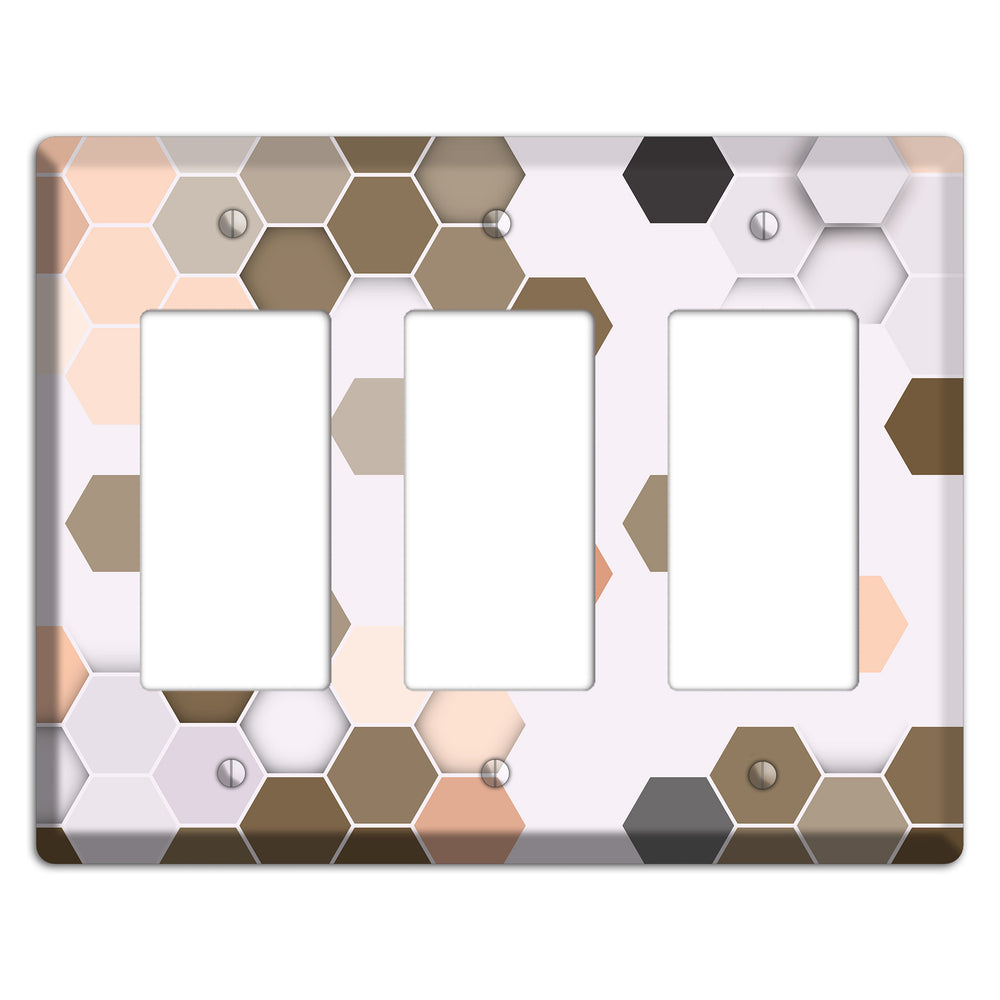 Clay & Terracotta Geometric Tiling 3 Rocker Wallplate