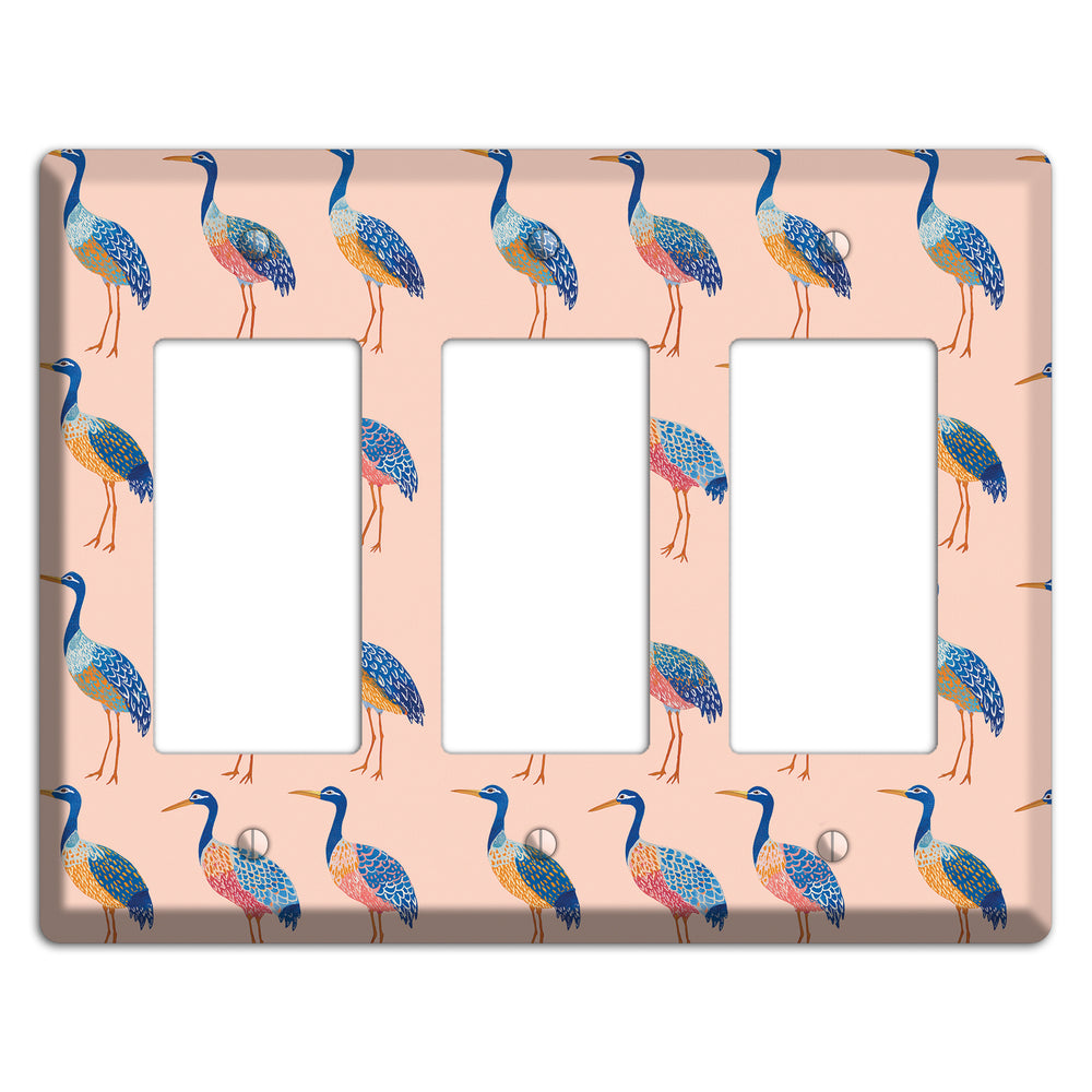 Blush Heron Parade 3 Rocker Wallplate