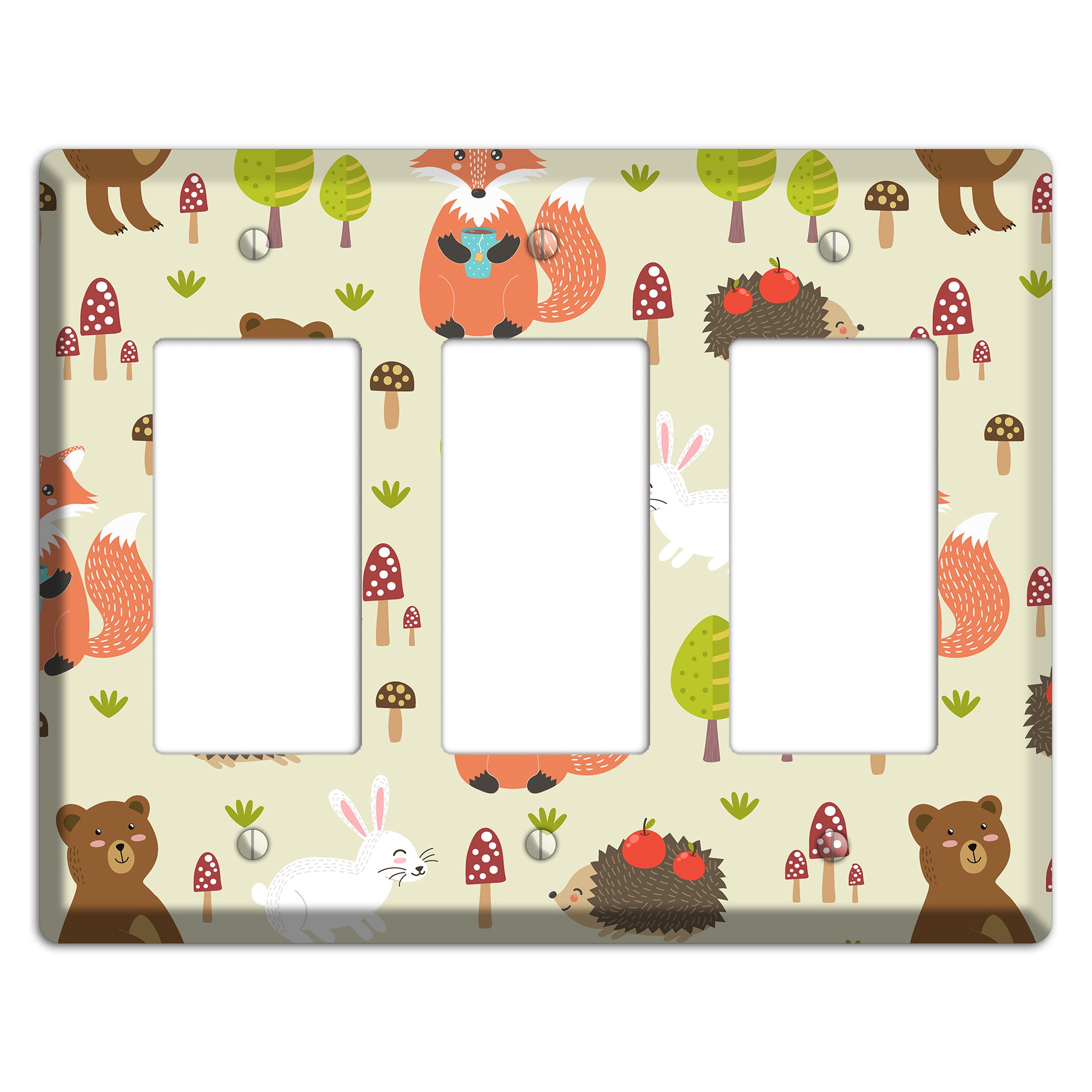 Forest Critters (Beige) 3 Rocker Wallplate