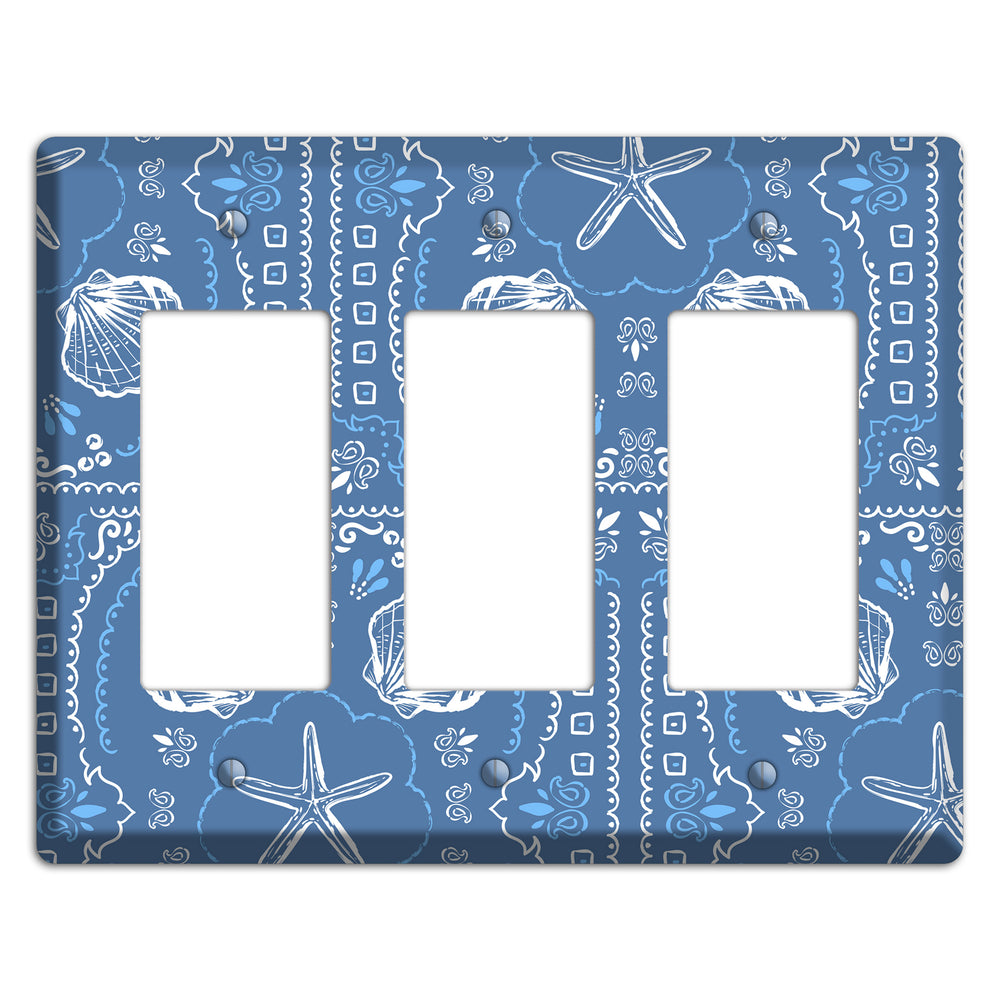 Cerulean Bandana Shore 3 Rocker Wallplate