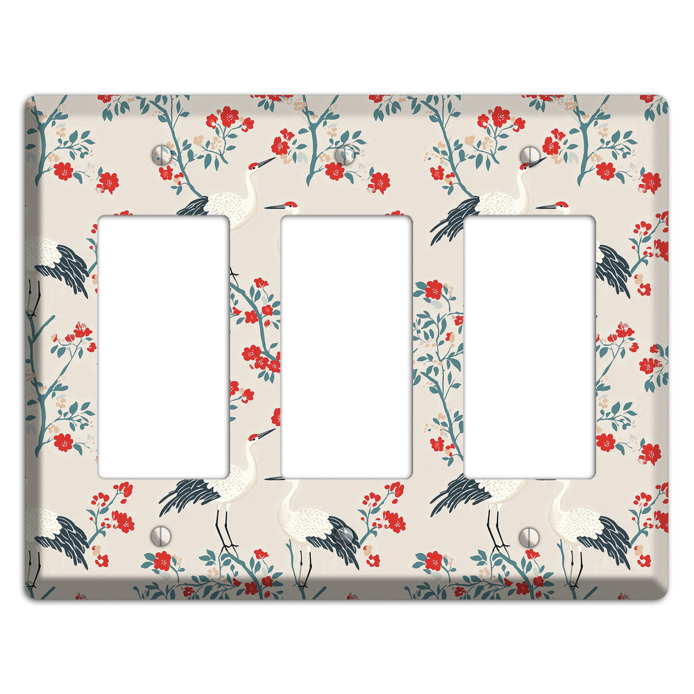 Ivory Blossom Vigil 3 Rocker Wallplate