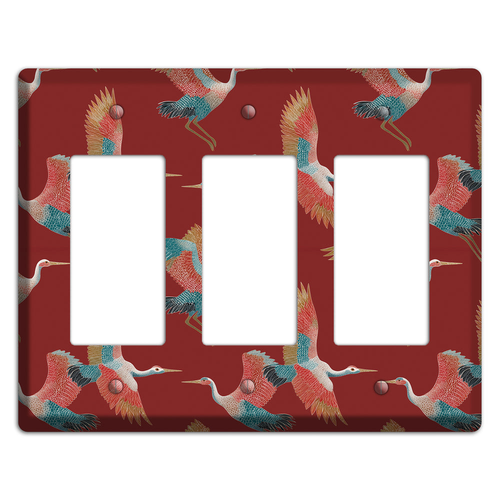 Crimson Heron Dance 3 Rocker Wallplate