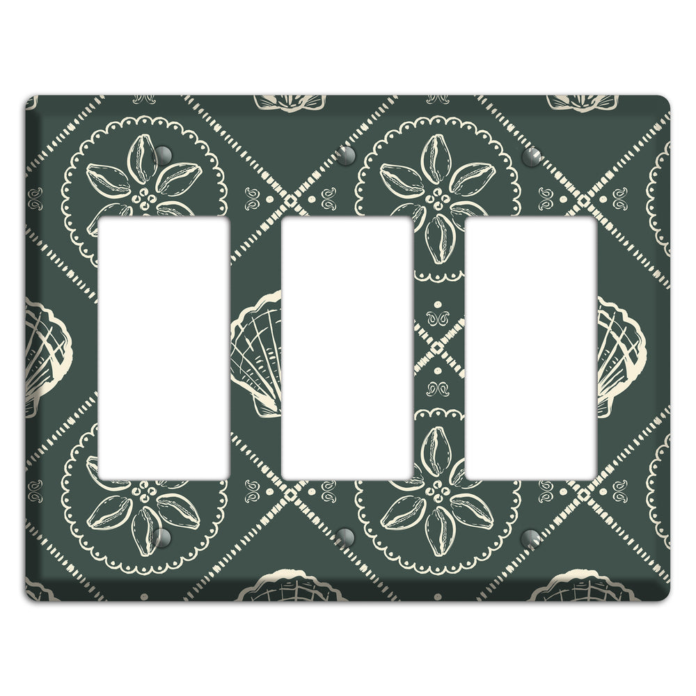 Slate Cowrie Medallion 3 Rocker Wallplate