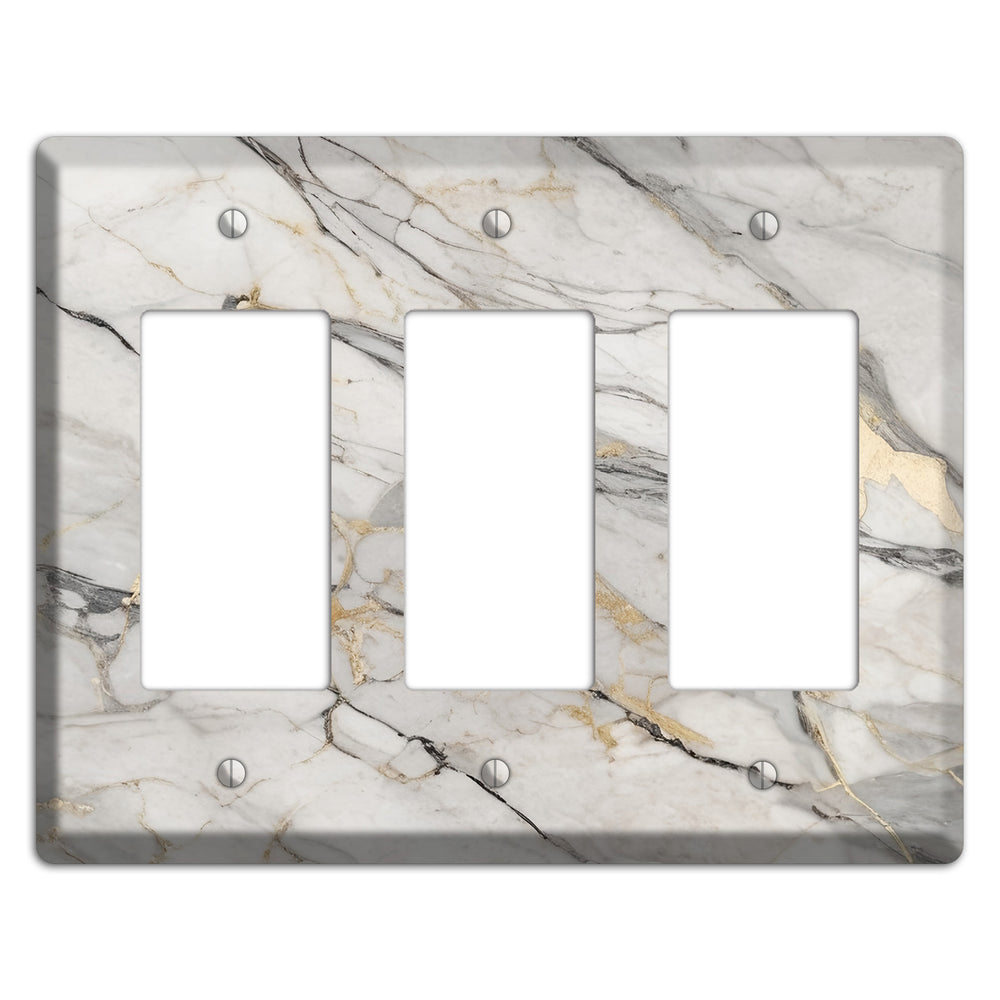 Roman Coffee Marble 3 Rocker Wallplate